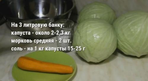 Сколько соли на 3 литровую банку капусты. Вкусная и хрустящая квашеная капуста на зиму — рецепт на 3 литровую банку