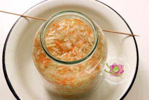 Квашеная капуста с сахаром и солью без воды. Квашеная капуста в собственном соку: рецепт с фото