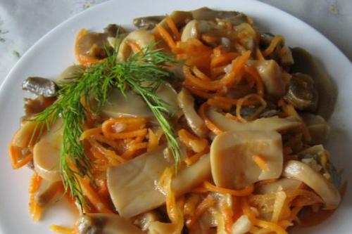 Маринованные вешенки по-корейски на зиму. Вешенки по корейски на зиму
