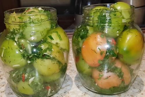 Зеленые помидоры по-кавказски на зиму