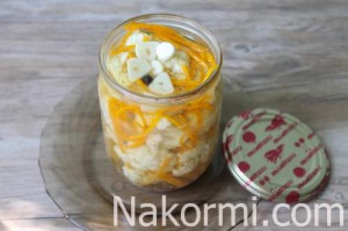 Маринованная цветная капуста на зиму по-корейски. Ингредиенты