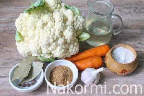 Маринованная цветная капуста на зиму по-корейски. Ингредиенты