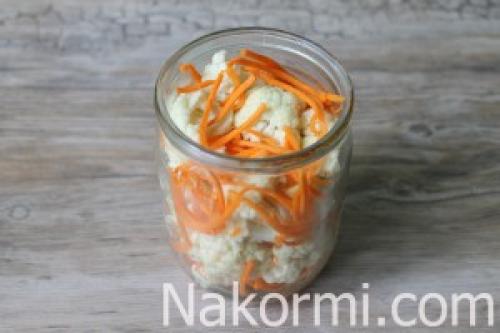 Маринованная цветная капуста на зиму по-корейски. Ингредиенты