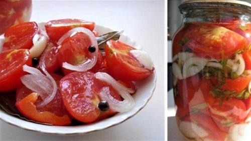 Помидоры половинками с луком и маслом на зиму. Помидоры с луком на зиму — 9 самых вкусных рецептов