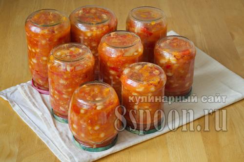 Лечо из болгарского перца с фасолью. Лечо из болгарского перца на зиму с фасолью