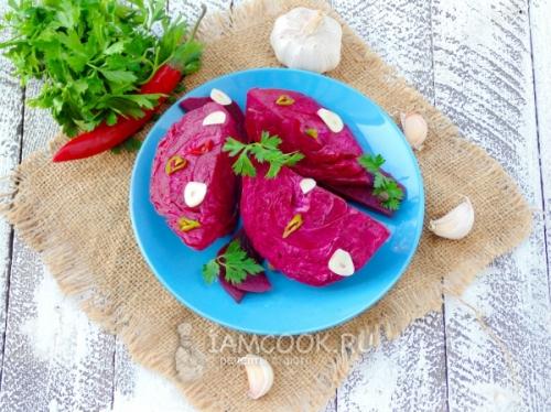 Маринованная капуста красная рецепты. Маринованная краснокочанная капуста на зиму в банке под закрутку 14