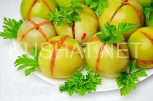 Фаршированные зелёные помидоры по-грузински.. Фаршированные зеленые помидоры по-грузински. Пошаговый рецепт