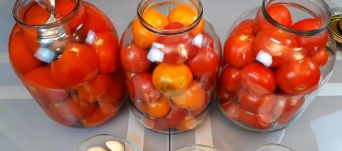 Помидоры в снегу на 2 литровую банку. Помидоры «В снегу» с чесноком на зиму, рецепты томатов под снегом на 1 литровую, 1,5 и 3 литровые банки