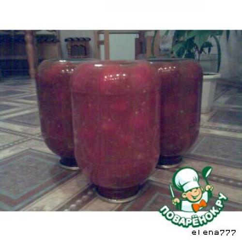 Помидоры в томатной заливке с хреном и чесноком. Помидоры Особые