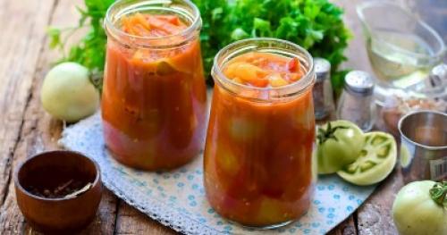 Зеленые фаршированные помидоры чесноком и морковью.. Зеленые помидоры, фаршированные морковью и чесноком 33