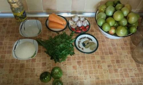 Зеленые фаршированные помидоры чесноком и морковью.. Зеленые помидоры, фаршированные морковью и чесноком 22