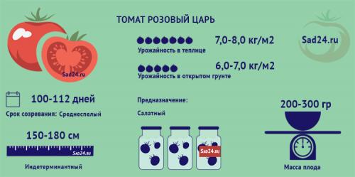 Томат Розовый царь 0,1гр. Томат среднеспелый Розовый царь: достоинства и недостатки, описание агротехники, реальные отзывы