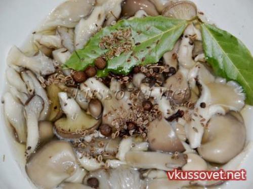 Маринованные грибы вешенки за сутки