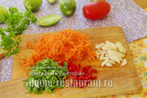 Соленые зеленые помидоры по-грузински