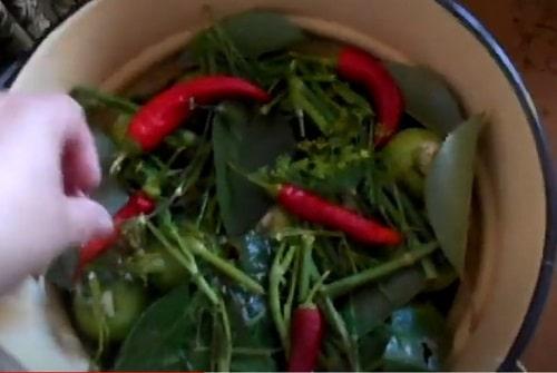 Соленые зеленые помидоры с горчицей и чесноком. Острые соленые зеленые помидоры с чесноком и зеленью (как бочковые)