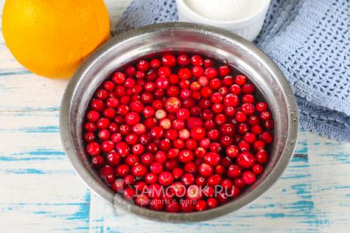 Вкусный и простой рецепт: Клюква перетертая с апельсином и сахаром без варки 01 Вкусный и простой рецепт: Клюква перетертая с апельсином и сахаром без варки 01