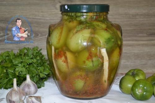 Маринованные зеленые помидоры с горчицей. Зеленые помидоры с чесноком и горчицей