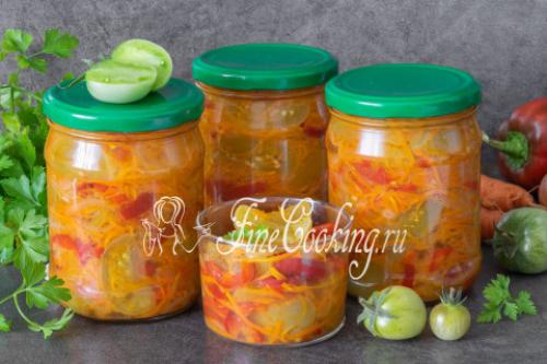Салат из зеленых помидоров на зиму: рецепты без стерилизации 20 Салат из зеленых помидоров на зиму: рецепты без стерилизации 20
